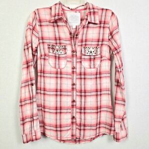Maurices Maverick Plaid Shirt S Studded Western